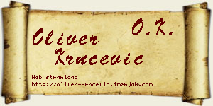 Oliver Krnčević vizit kartica